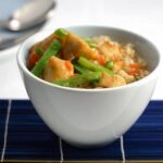 Arroz caldoso con pollo y verduras