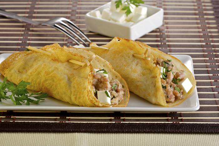 Crepes rellenas de carne