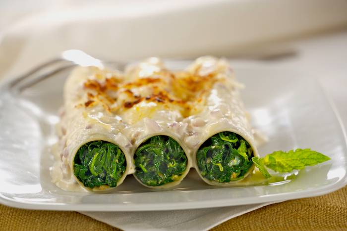 Canelones de acelgas