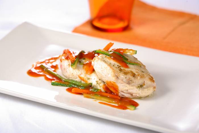 Pechugas de pollo con verduras