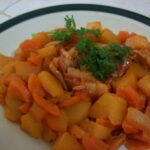 Filetes de bacalao con vegetales
