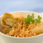 Arroz con sepia y alcachofas