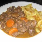 Lengua estofada con zanahorias