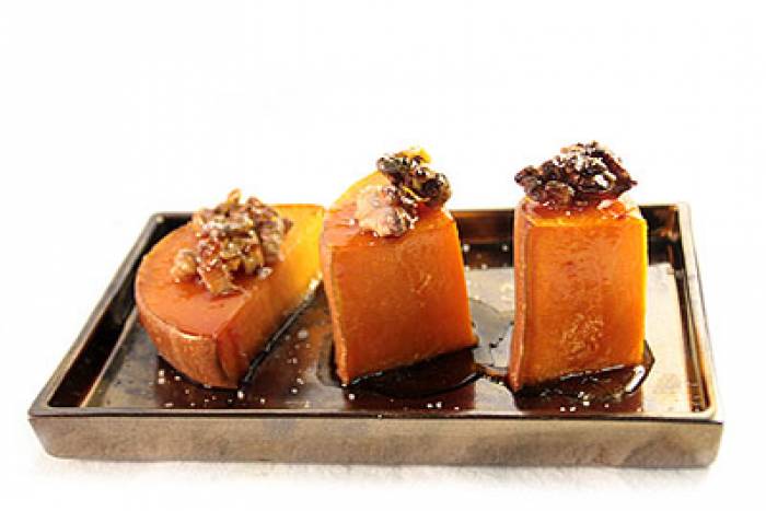 Calabaza al horno con mueces y miel