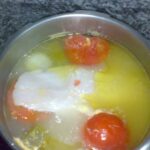 Rica sopita de pescado en blanco