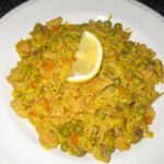 Arroz con carne picada y verduras