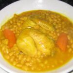 Pollo en escabeche con judias arrocinas