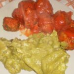 Filetes de merluza en salsa verde de guisantes microondas