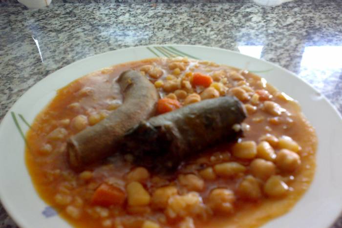 Cocido de garbanzos con alubias padrino de mi hijo