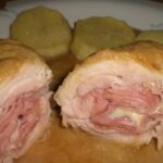 Rollitos de pollo con jamón dulce y queso