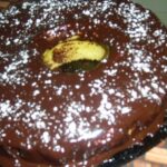 Bizcocho de naranja bañado con chocolate