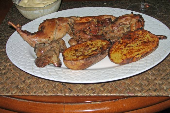 Conejo a la parrilla sin parrilla