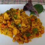 Pollo a la cerveza con arroz estilo chao, para anarosan