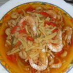 Fideo con gamba a lo gaditano