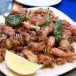 Puntillas con pimientos del padrón