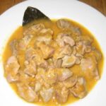 Mollejitas de pollo en salsa de verduras