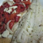 Filete de abadejo al limón con pimentada