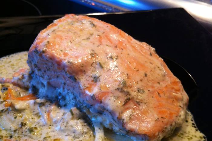 Salmón a las finas hierbas