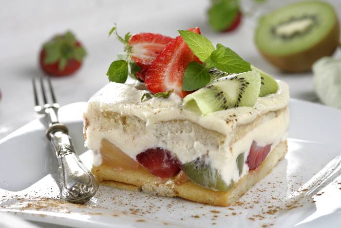 Tiramisú de frutas