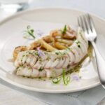 Rape al horno con refrito de ajos