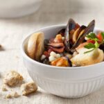 Cuscús con caldo de mejillones