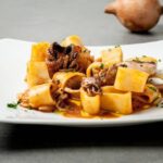 Pasta con salsa de marisco