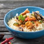 Cuscús con marisco y verduras