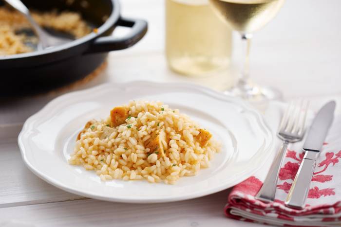 Arroz meloso de pollo asado