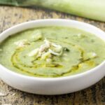 Crema de puerro y pollo