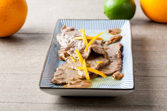 Escalopes con cítricos