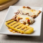 Filete con queso y polenta