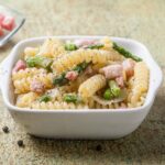 Espirales con espárragos y bacon