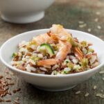 Arroz con gambas y calabacín