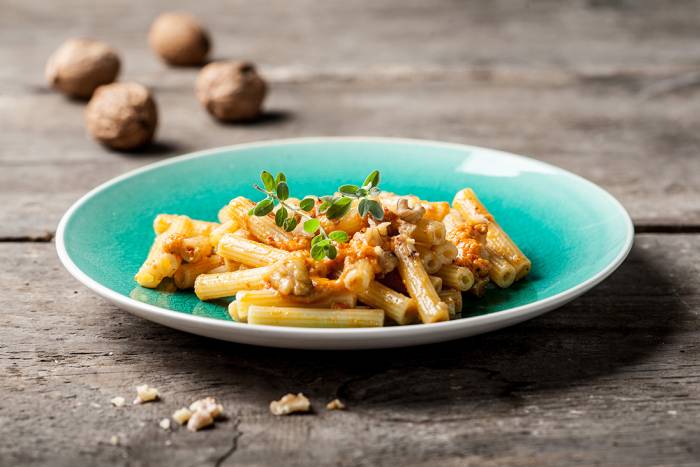 Macarrones con nueces
