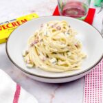 Pasta de gorgonzola con jamón