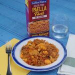 Paella de pollo y verduras