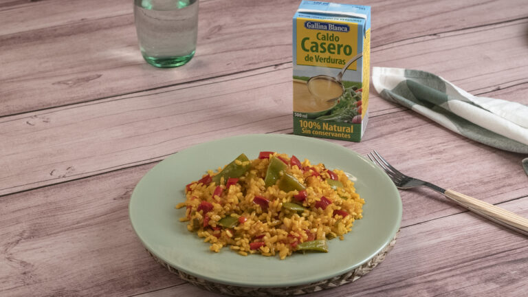 Arroz seco con verduras