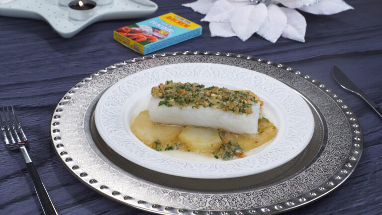 Bacalao gratinado con almendras