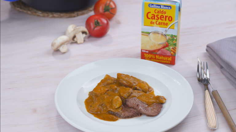 Redondo de ternera con champiñones