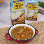 Lentejas con verdura y pollo