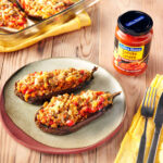 Berenjenas rellenas de carne y verduras