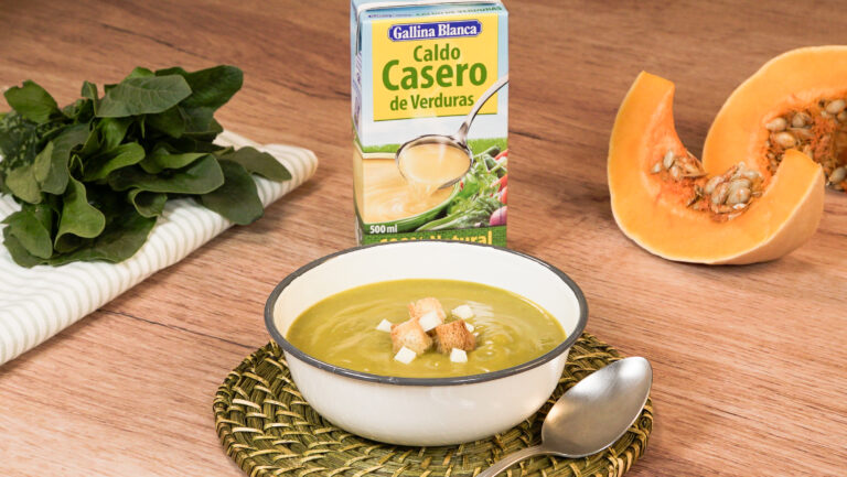 Crema de calabaza y espinacas