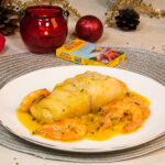 Merluza en salsa de langostinos