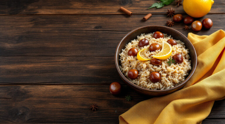Arroz con castañas dulce