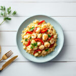 Arroz con sepia y coliflor