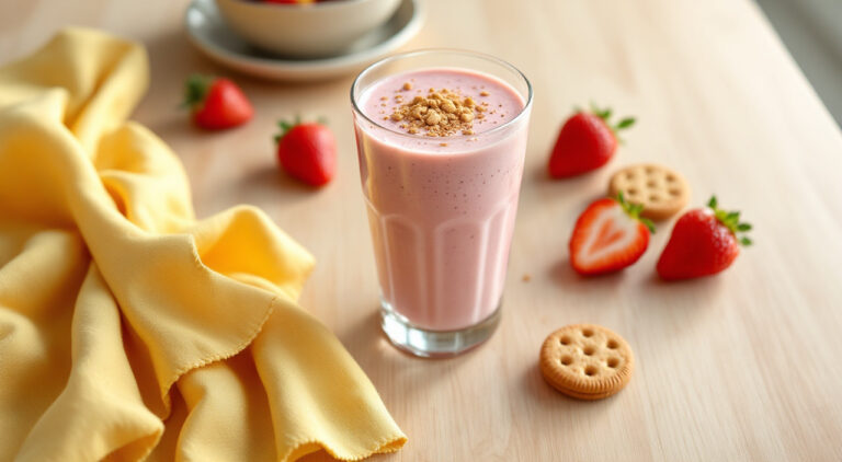 Batido de fresa y galleta