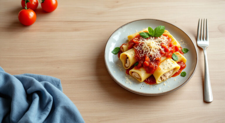 Canelones de pollo