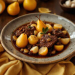 Carne estofada con peras