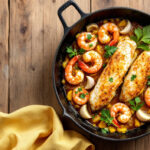 Colas de rape con gambas