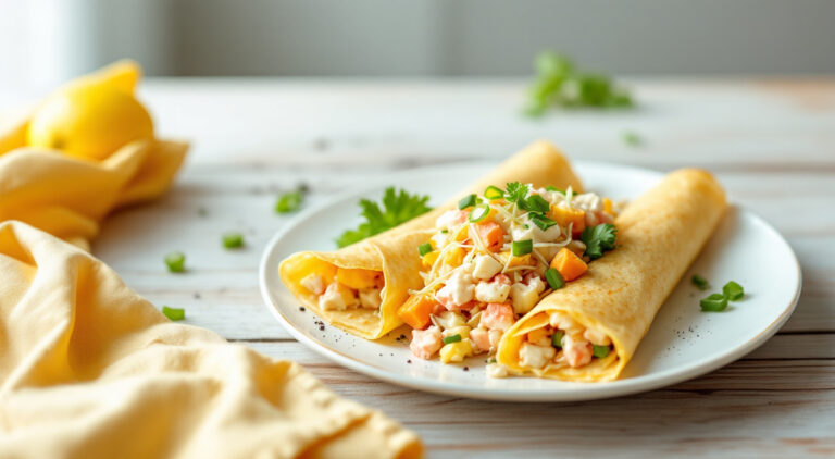 Crepes con cangrejo